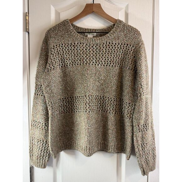 Orvis Multicolor Knit Pullover Sweater Cotton Acrylic Polyester Women's L Large - Picture 1 of 10